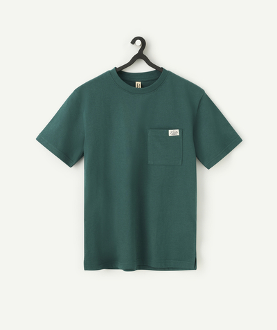 Back to school radius - forest green organic cotton boy's short-sleeved t-shirt