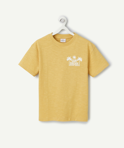 Soldes Enfant Garçon Categories Tao - t-shirt manches courtes garçon en coton bio jaune thème soleil
