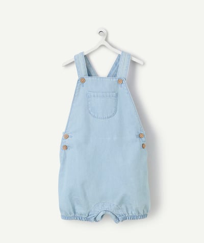 Selection of the moment radius - Baby boy dungarees in light blue low impact denim