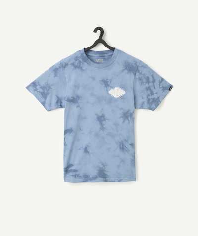 Sales Child Boy Tao Categories - WASHED BLUE COTTON BOY'S T-SHIRT TRIED AND TRUE WITH LOGO
