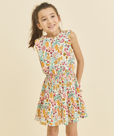 Back to school radius - girl's sleeveless dress with tropical print