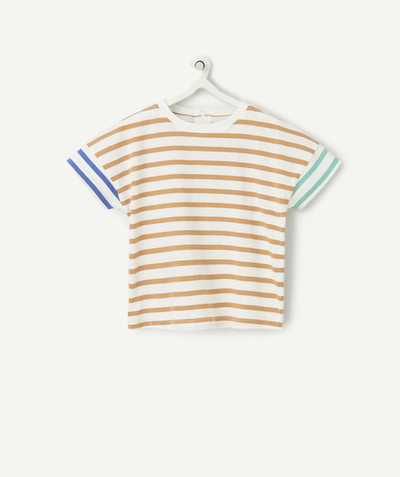 Verkoop voor babyjongens Tao Categorieën - T-shirt met korte mouwen en gekleurde strepen voor babyjongens