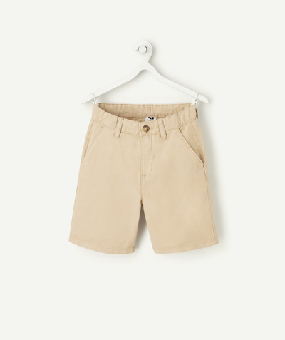 Sales Child Boy Tao Categories - boy's chino shorts in beige viscose