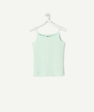 Tendance du moment Rayon - t-shirt sans manches fille en coton bio vert pastel