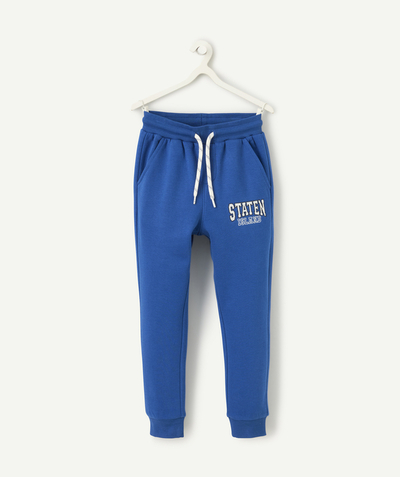Garçon Rayon - pantalon de jogging garçon en fibres recyclées bleu thème campus