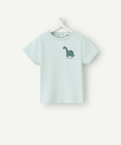 Onze back-to-school outfits  Afdeling,Afdeling - T-shirt met korte mouwen in biologisch katoen met dinosaurusmotief voor babyjongens