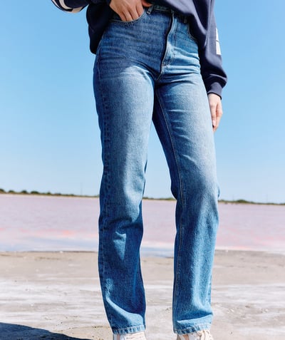  Kind - Rechte meisjesjeans in low-impact blauw denim