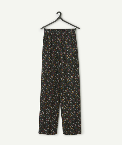 Teenage girl radius - flowing wide-leg pants in floral print viscose for girls