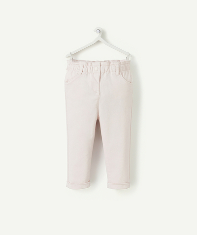 Baby radius - Baby girl's relax pants in powder pink recycled fibers