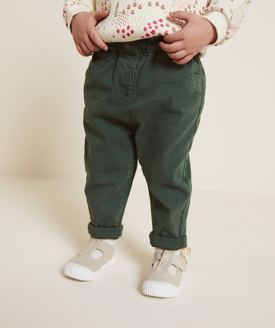 Baby girl radius - baby girl relax pants in green recycled fibers