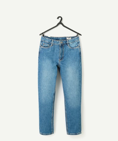  Enfant - Jean droit garçon en denim low impact bleu