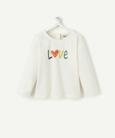 Baby radius - Long-sleeved t-shirt baby girl organic cotton message love