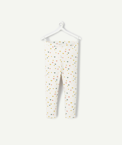 Baby girl radius - baby girl leggings in white organic cotton with little hearts print