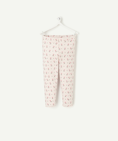 Baby radius - baby girl leggings in pale pink organic cotton with flower print
