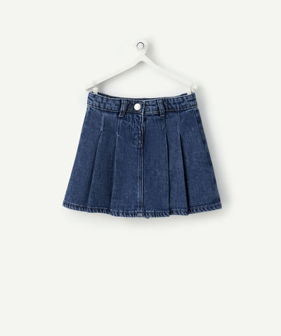 Baby radius - Baby girl pleated short skirt in low impact denim
