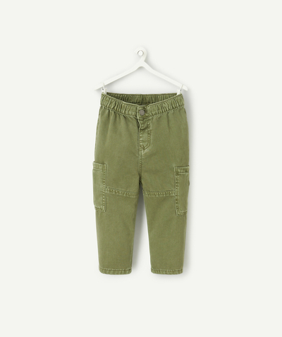 Bébé Rayon - pantalon droit cargo bébé garçon en viscose responsable vert