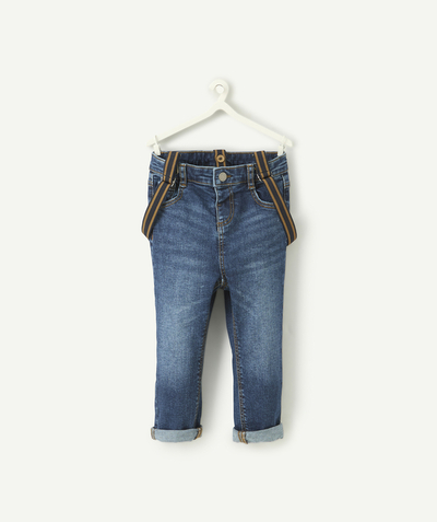Baby boy radius - baby boy pants in raw blue denim low imapct with removable straps