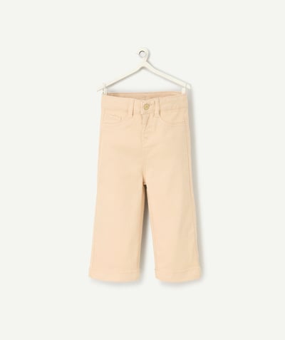 Our back-to-school outfits  radius - baby girl wide-leg pants in beige recycled fibers