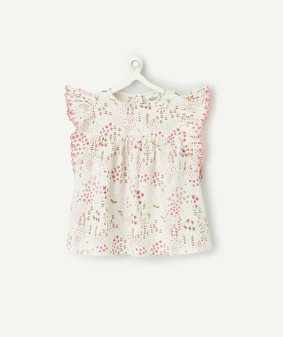 Baby girl radius - baby girl blouse in organic cotton with floral print and embroidered details