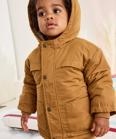  Baby - parka 2 en 1 gilet sans manches bébé garçon marron et en sherpa