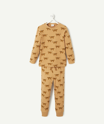 Garçon Rayon - pyjama manches longues marrons imprimé guépard