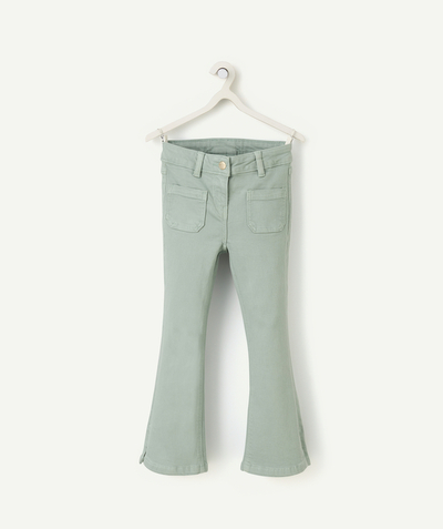 Fille Rayon - pantalon flare fille en fibres recyclées vert pastel