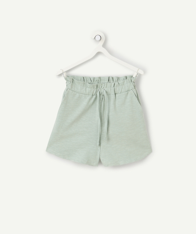Back to school radius - pastel green organic cotton shorts for girls