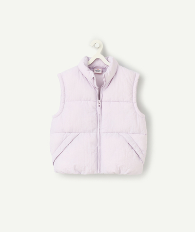 Our back-to-school outfits  radius - girl's sleeveless down jacket in mauve recycled padding
