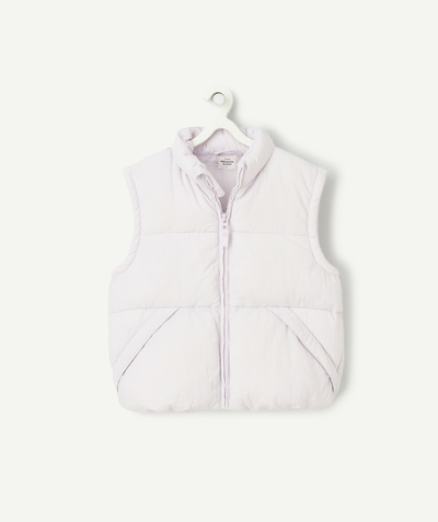 Girl radius - girl's sleeveless down jacket in mauve recycled padding