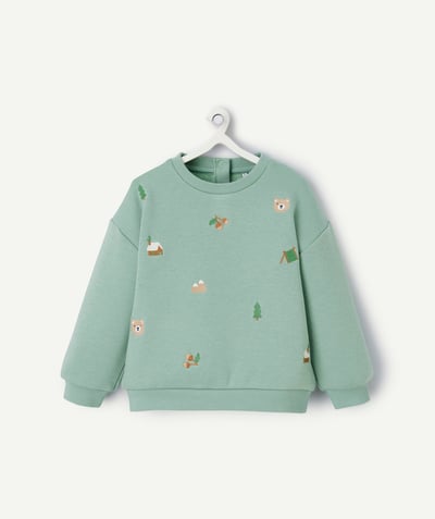  Baby - Baby boy green nature print sweatshirt