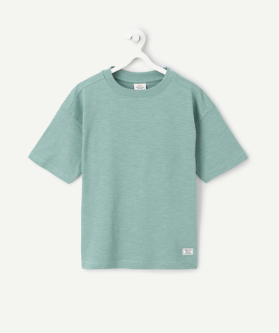 Back to school radius - boy's short-sleeved t-shirt in green organic cotton