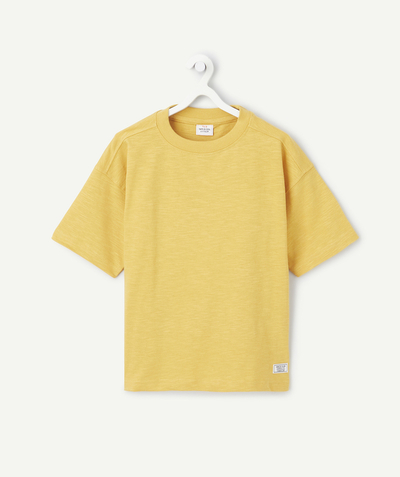 Boy radius - boy's short-sleeved t-shirt in yellow organic cotton