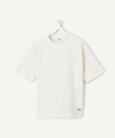 Boy radius - boy's short-sleeved t-shirt in ecru organic cotton
