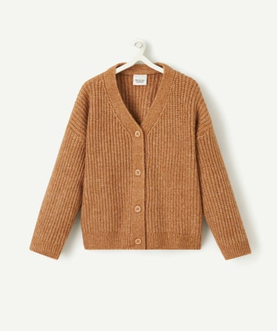  Baby - baby boy knitted cardigan in camel recycled fibers