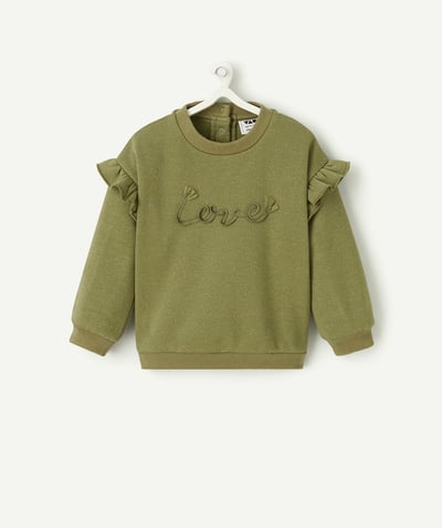  Baby - Baby girl khaki sweatshirt with 