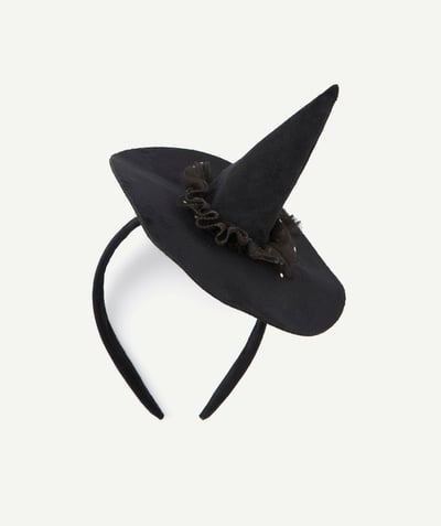  Child - Girl's headband black witch hat design