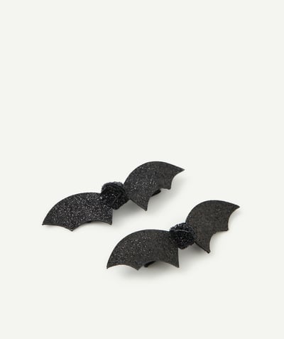  Child - Black glitter bat hair clips for girls