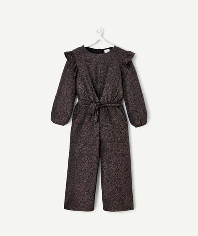  Child - girl's black sequined pantsuit with ruffles