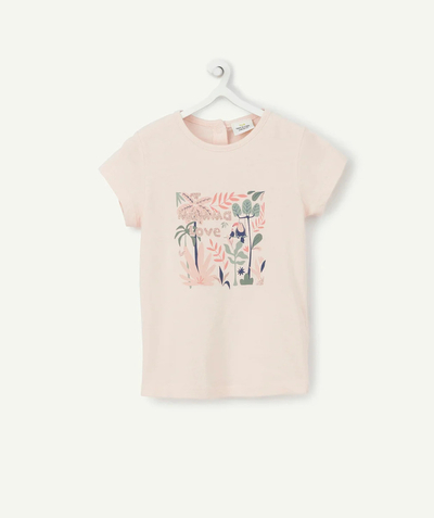 Baby girl radius - baby girl t-shirt in pink organic cotton with floral print