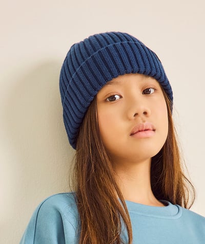  Enfant - bonnet tab bleu marine