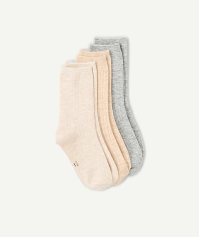  Enfant - Lot de 3 paires de chaussettes garçon côtelées