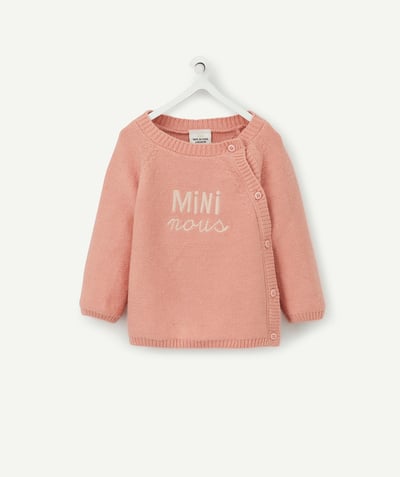  Baby Birth Sales Tao Categories - BABIES' PINK KNITTED JUMPER WITH A MESSAGE
