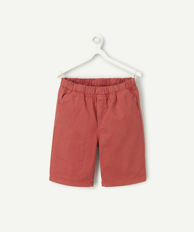 Kids radius - boy's straight shorts in red cotton
