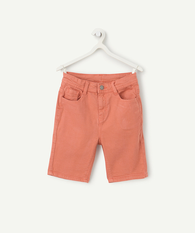 Selection of the moment radius - boy's slim shorts in brick-red recycled fiber
