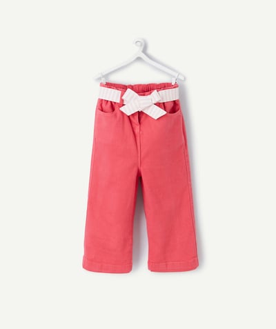 CategoryModel (8821754495118@117)  - BABY GIRL WIDE LEG PANTS IN PINK LOW IMPACT DENIM WITH BELT