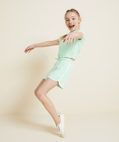 CategoryModel (8821761573006@30518)  - pastel green organic cotton shorts for girls