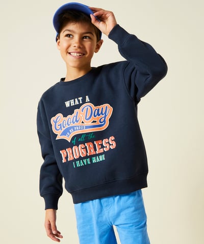 CategoryModel (8821761507470@9206)  - boy's long-sleeved recycled-fiber sweatshirt blue good day theme