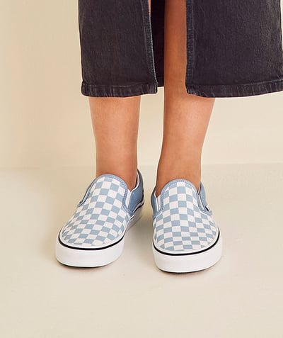 CategoryModel (8821766258830@3412)  - chaussures classic slip-on ado imprimé checkerboard bleu ciel