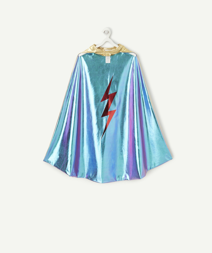   - REVERSIBLE SHINY BLUE AND GOLD SUPERHERO CAPE