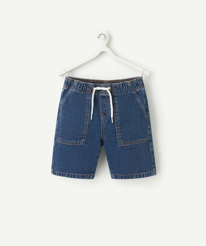   - navy blue boy's straight jean shorts